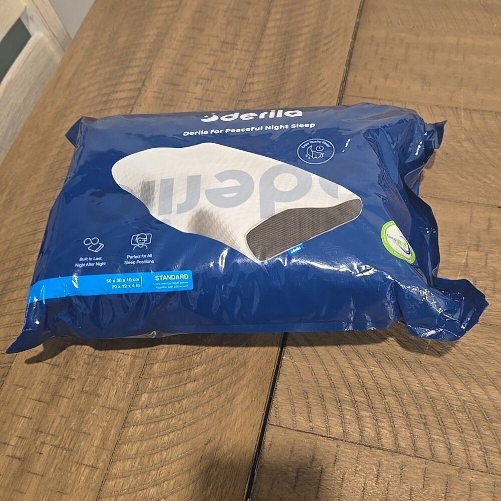 Derila Cervical Memory Foam Pillow 20 x 12 x 4 Inch NEW Supports Spine & Neck